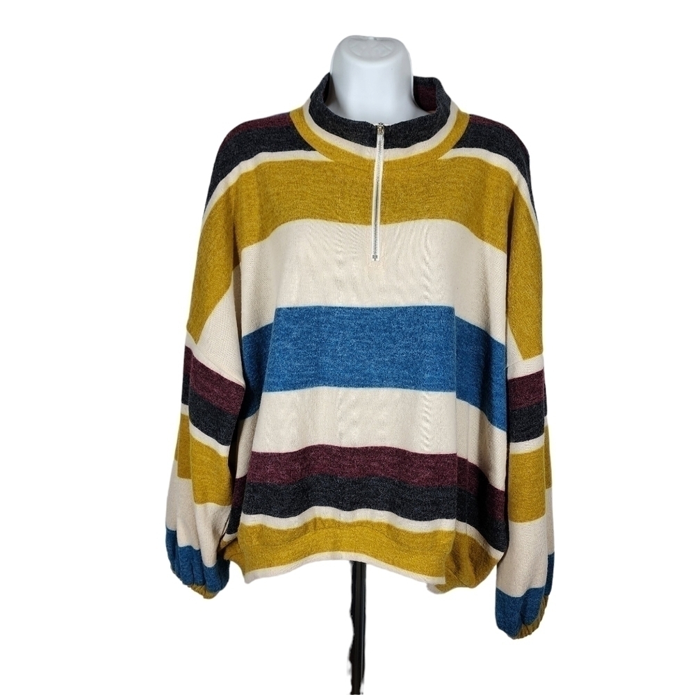 BKE OVERSIZED QUARTER ZIP SLOUCHY SWEATER